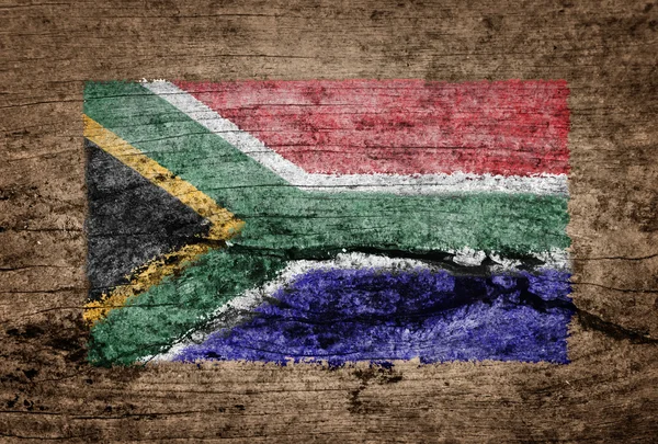 South Africa flag painted on wood background — Stock Photo, Image