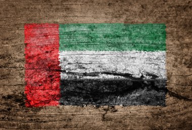 Birleşik Arap Emirlikleri bayrağı üzerinde ahşap arka plan boyalı