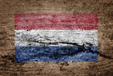 Hollanda bayrağı üzerinde ahşap arka plan boyalı