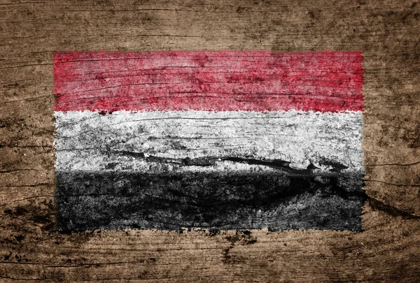 Yemen flag malet på træ baggrund - Stock-foto