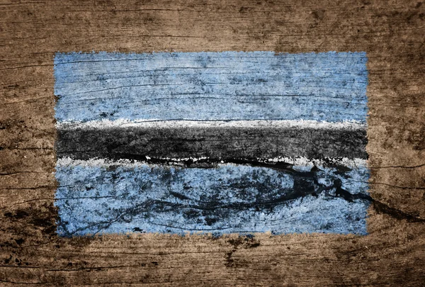 Bandeira do Botsuana pintada sobre fundo de madeira — Fotografia de Stock