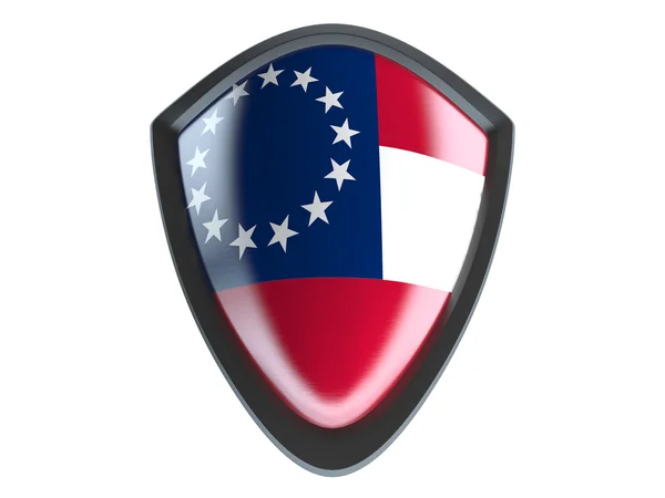 Estados Confederados da América bandeira em metal escudo isolado no wh — Fotografia de Stock