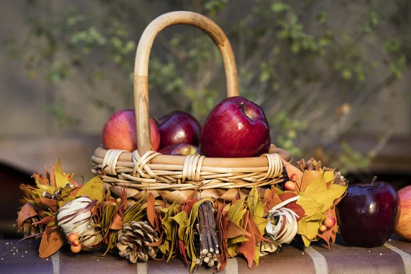 Baket de manzanas de otoño —  Fotos de Stock