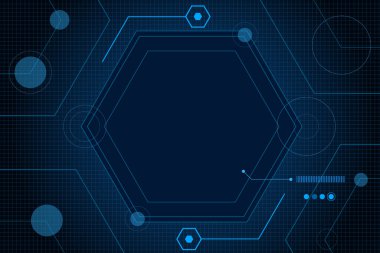 Vektör bilim kurgu altıgen geleceksel model, yenilik gelecekteki teknoloji arka planı