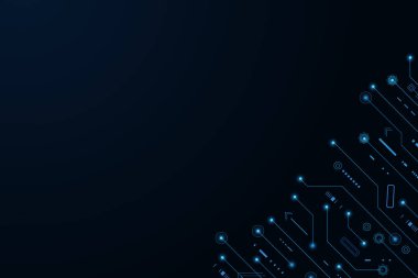 Vektör fütüristik devre kartı, Elektronik anakart, İletişim ve mühendislik konsepti, yüksek teknoloji dijital teknoloji konsepti