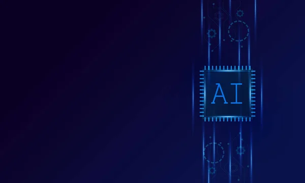 Intelligenza Artificiale Chipset Circuito Stampato Concetto Tecnologia Futuristica — Vettoriale Stock