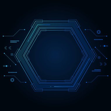 Vektör bilim kurgu altıgen geleceksel model, yenilik gelecekteki teknoloji arka planı,