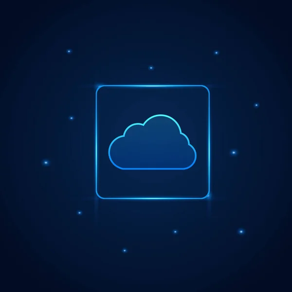 Modern Cloud Technology Futuristic Online Storage Work Home — Stock Vector
