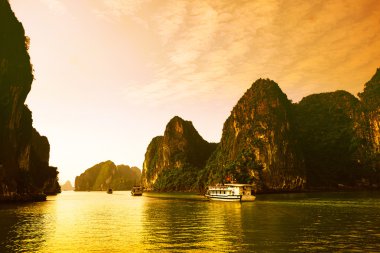 Ha Long Bay in Vietnam clipart