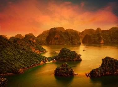 Ha Long Bay in Vietnam clipart