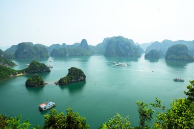 Halong Bay Vietnam. UNESCO dünya mirası. Vietnam'daki en popüler yeri.