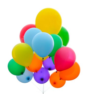 Beyaz bir arka plan renkli balonlar demet.