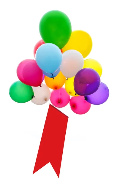 Bunch of colorful balloons against a white background. — Stock Photo, Image