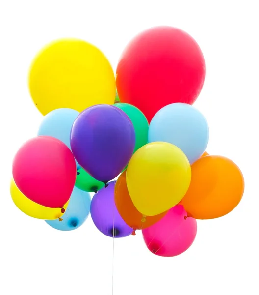 Bunch of colorful balloons against a white background. — Stock Photo, Image