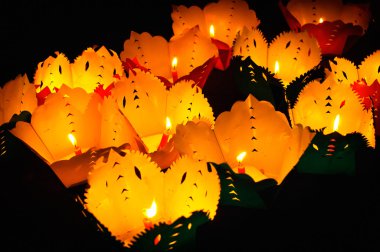 Hoi bir antik kenti üzerinde 23 Temmuz 2013 yılında Hoian, Vietnam gece.