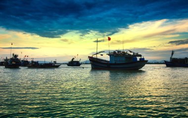 Sabah erken Cua Dai Beach'te Quang Nam, Vietnam.