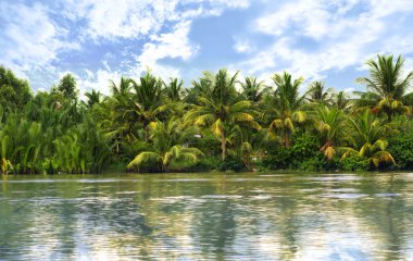 Sabah erken Cua Dai Beach'te Quang Nam, Vietnam.