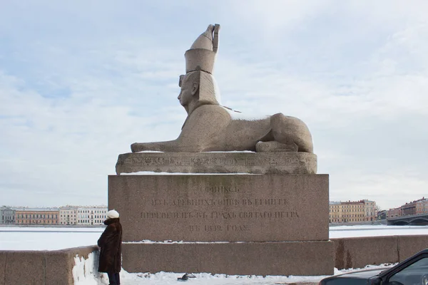 Neva nehir seti üzerindeki Sfenks, Saint-Petersburg, Rusya