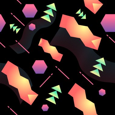 trendy geometrik seamless modeli 80s ile stil arka plan