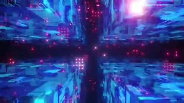 Bilimkurgu küp dijital teknoloji veri engelleme zinciri kavramı 