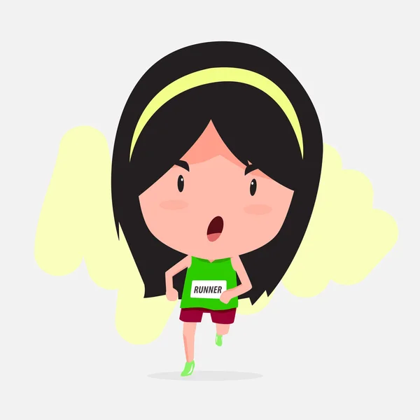 Personagem de desenho animado bonito de corredor de maratona — Vetor de Stock
