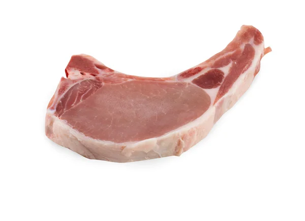 çiğ domuz pirzolası izole beyaz arka plan yemek pişirmek için