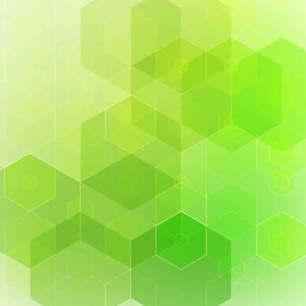 Abstrakte Geometrische Formen Vektorhintergrund Grüne Sechsecke — Stockvektor
