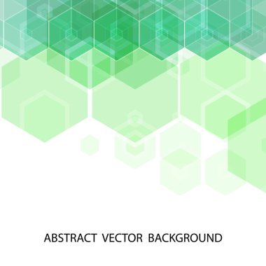 Altıgen yeşil vektör arkaplanı. 10 saniye.