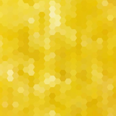 Üçgenlerden oluşan sarı bir çokgen çizimi. Origami tarzında geometrik arkaplan. İşiniz için üçgen tasarım.