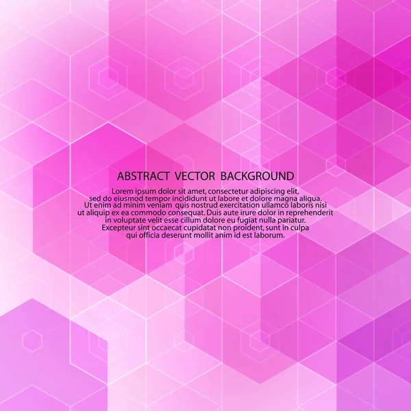 Шестиугольный Фон Геометрический Дизайн Розовый Вектор — стоковый вектор