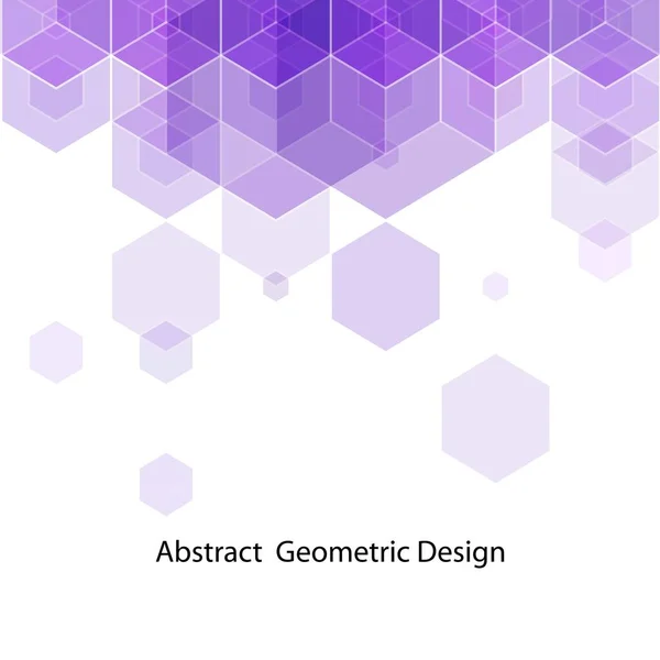 Lila Hexagon Bakgrund Polygonal Stil Layout För Reklam — Stock vektor