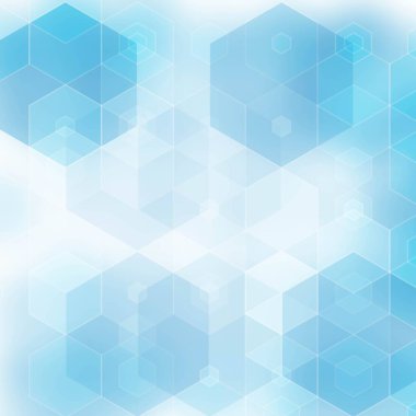 Altıgen mavi geometrik tasarım. 10 saniye.