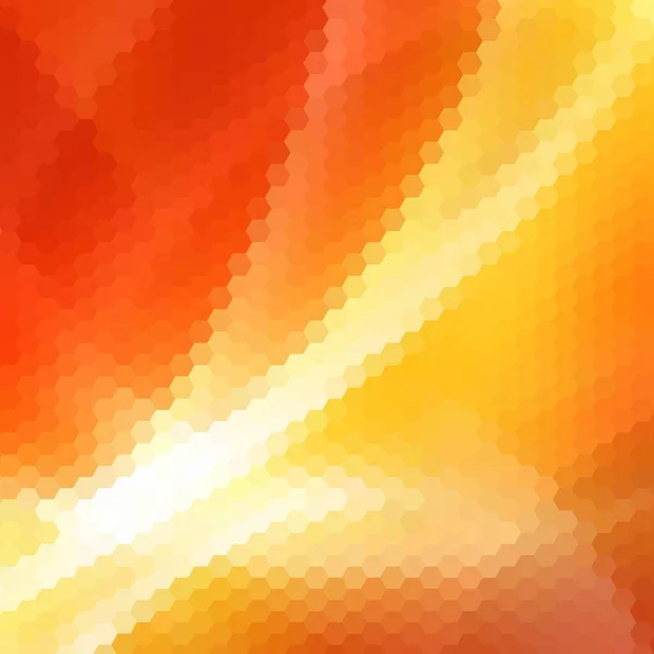Pomarańczowe Tło Sześciokąta Kolorowa Ilustracja Styl Mozaikowy — Wektor stockowy