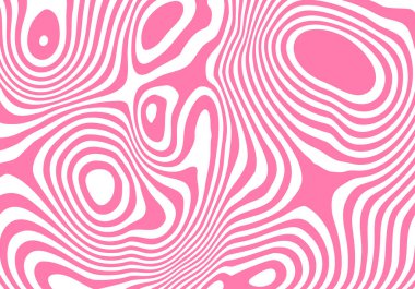 Merkezi Siyah Uzay Enerjisi Minimalizmini Çerçeveleyen Flüoresan Pembe Dalgaların Soyut 3D İllüzyonu.