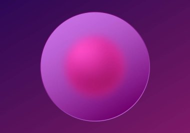 Mor arkaplandaki buzlu camın arkasındaki soyut pembe 3D küre