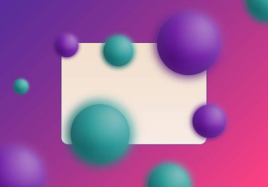 Birçok renkli 3 boyutlu küreye sahip soyut aydınlatma penceresi