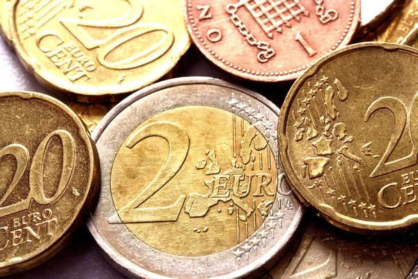 Monedas en euros Imagen De Stock