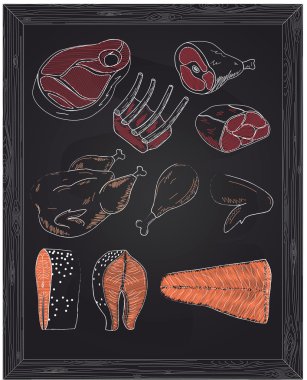 güzel parçalar et sığır Tavuk ve balık