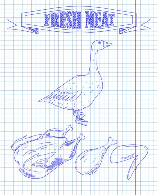 bir çiftlik ve taze et genç güzel kaz