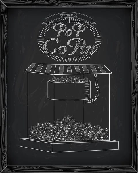 Piękny popcorn maszyna z świeżych smaczne popcorn idealna vintage — Wektor stockowy