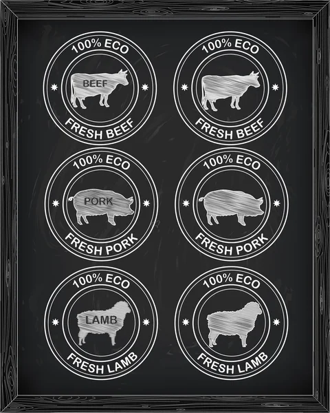 Wołowina piękna ikona, wieprzowina, jagnięcina — Wektor stockowy