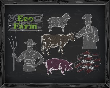 sığır kesim, domuz eti, kuzu ve çiftçi, yemek