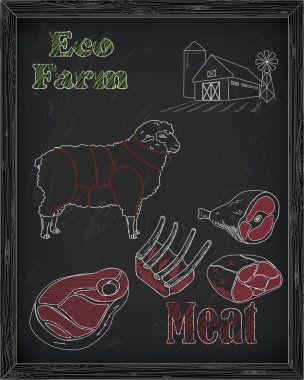 Güzel koyun ve kesim et düzeni