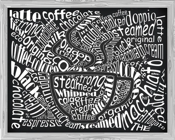 Belle enseigne café avec inscriptions — Image vectorielle