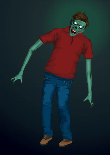 Halloween zombi, monstro zombie esqueleto monstro vai cabeça de crânio —  Vetores de Stock