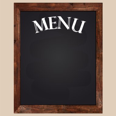 Menü tebeşir siyah bir arka plan üzerinde bulunmakta