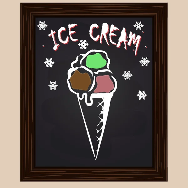 Crème glacée dans une gaufre — Image vectorielle