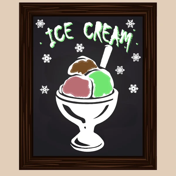 Фруктове морозиво в склянці — стоковий вектор