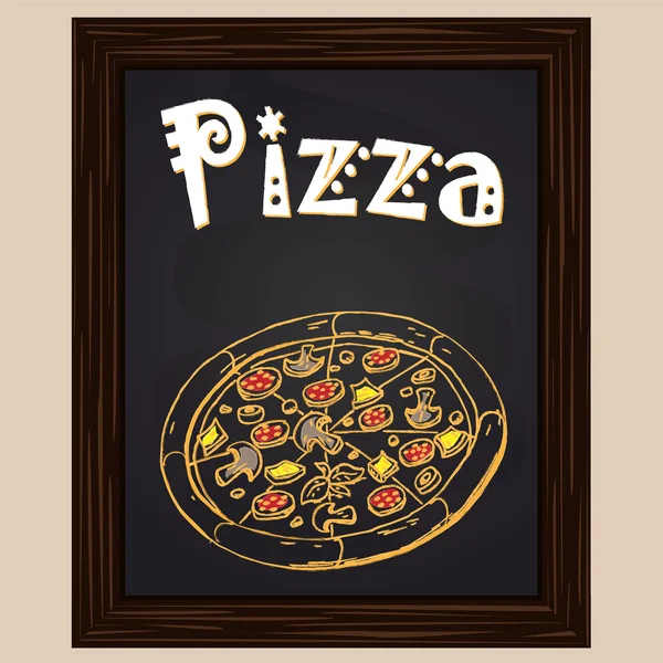 Pizza chaude au salami — Image vectorielle