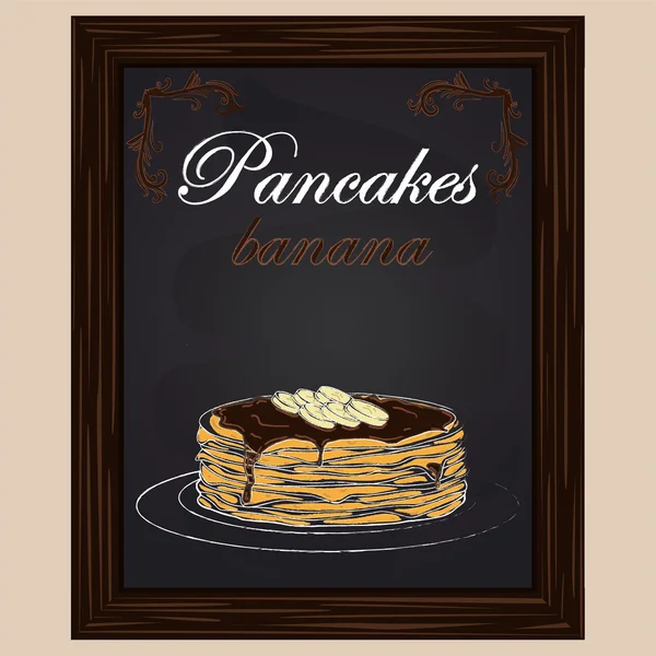 Tortitas con plátano en un plato — Archivo Imágenes Vectoriales